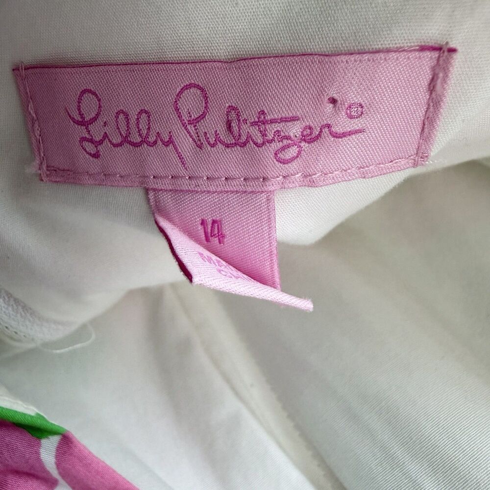 Lilly Pulitzer Floral Ants Dress Women’s 14 Ruffle Sleeve Sweetheart Colorful - Picture 6 of 13